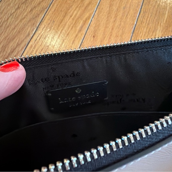 Kate Spade Staci Medium Double Zip Wristlet Purse Warm Beige & Black K6122 $149